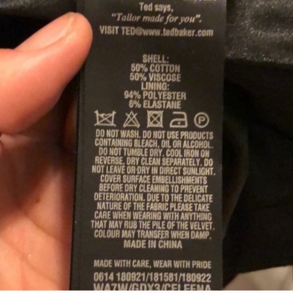 Ted Baker Velvet Bee Dress. - Picture 6 of 7